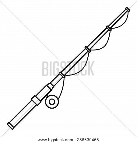 Fishing Rod Icon. Outline Illustration Of Fishing Rod Icon For Web