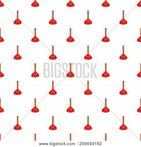 Red Cup Plunger Pattern. Cartoon Illustration Of Red Cup Plunger Pattern For Web