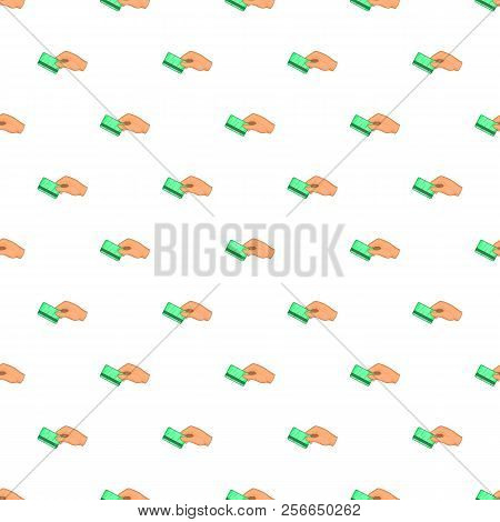 Hand With Card Pattern. Cartoon Illustration Of Hand With Card Pattern For Web