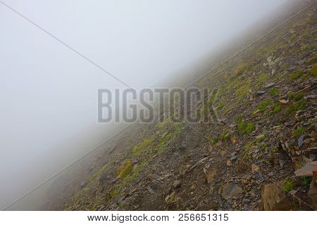 Views On Chaukhi Mountain Pass On A Hiking Trail From Abudelauri Lakes To Juta In Caucasus Mountains