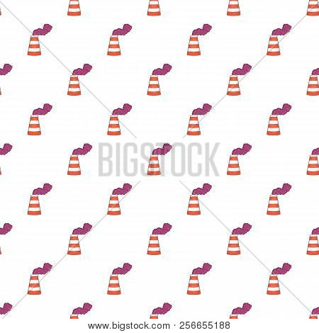 Pipe Factory Smoke Pattern. Cartoon Illustration Of Pipe Factory Smoke Pattern For Web