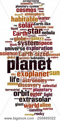 Planet Word Cloud Concept. Vector Illustration On White