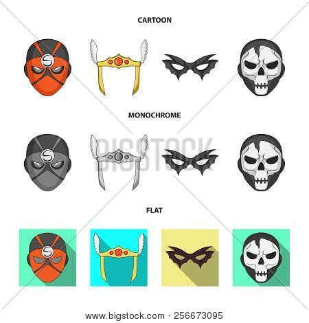 Isolated Object Of Hero And Mask Icon. Set Of Hero And Superhero Vector Icon For Stock.