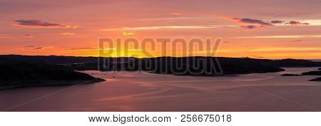 Colorful Dramatic Play Of Light And Shadows At The Sunset Over The Kola Peninsula And Barents Sea, R