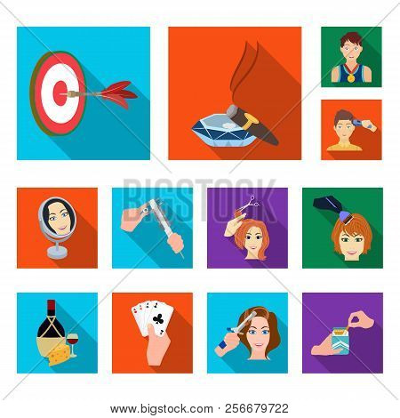 Manipulation By Hands Flat Icons In Set Collection For Design. Hand Movement Vector Symbol Stock Web