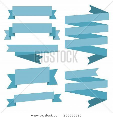 Decorative Blue Ribbon. For Text And Decoration.