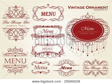 ornamento Vintage / marco de plantilla para el título, texto o mensaje