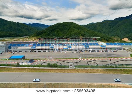 Inje-gun, Korea - August 07, 2018: Inje Speedium, A Motor Racing Circuit Which Is Part Of A Large Co