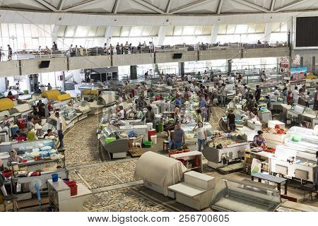 Tashkent, Uzbekistan - August 22, 2018: Interior Of Chorsu Bazaar, In Tashkent, Uzbekistan.