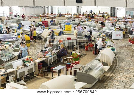 Tashkent, Uzbekistan - August 22, 2018: Interior Of Chorsu Bazaar, In Tashkent, Uzbekistan.