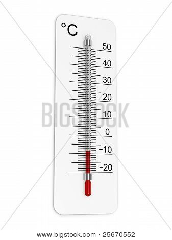 Thermometer Indicates Low Temperature