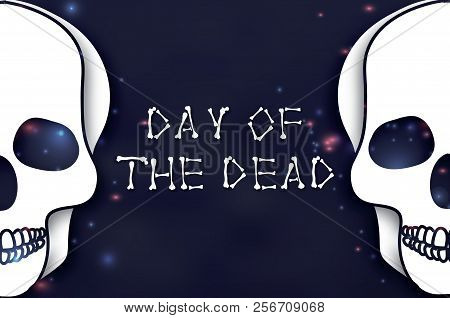 Day Of The Dead. Paper Cut Skull For Mexican Celebration. Traditional Mexico Skeleton. Dia De Muerto