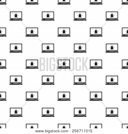Bug In Computer Pattern. Simple Illustration Of Bug In Computer Pattern For Web