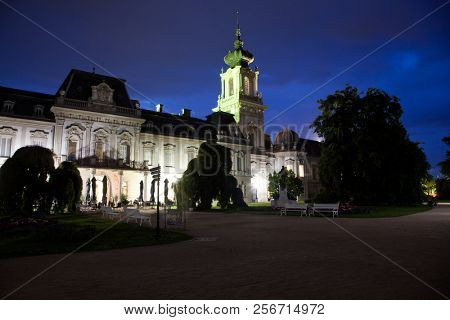 scenic Festetics Palace located in the town of Keszthely, Zala, Hungary, near the Lake Balaton