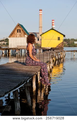 floating village on lake Bokod, Hungary