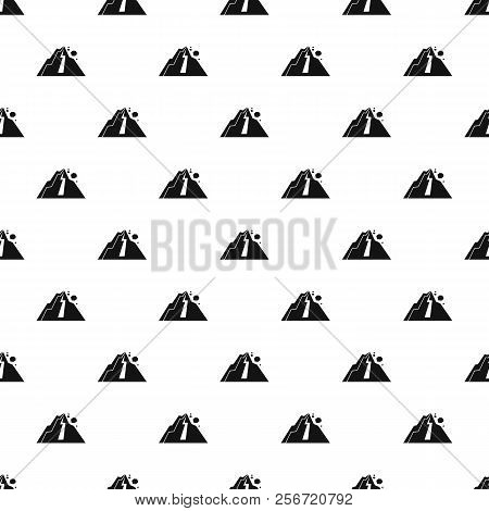 Rockfall In Mountains Pattern. Simple Illustration Of Rockfall In Mountains Pattern For Web