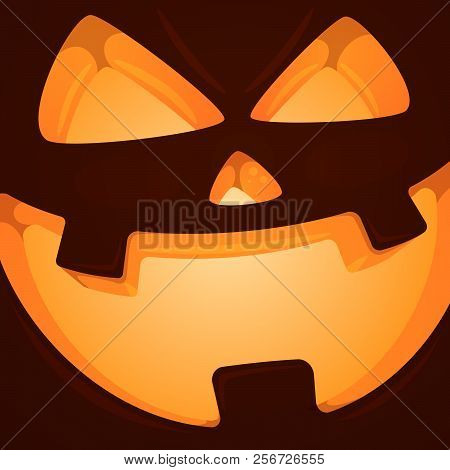 Horror Face, Pampkin Halloween Illustration. Vector Eps 10