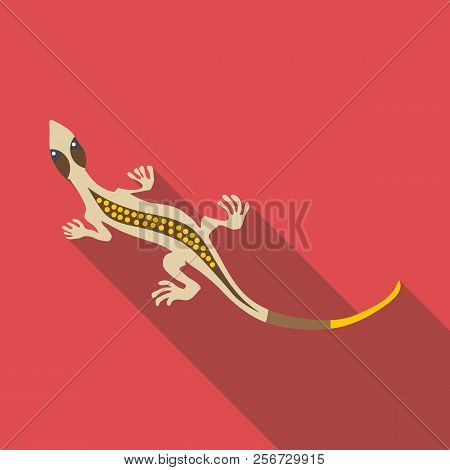 Gray Lizard Icon. Flat Illustration Of Gray Lizard Icon For Web