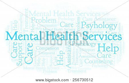Mental Health Services Word Cloud. Wordcloud Made With Text Only.