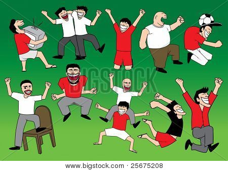 vector of football fans celebrating