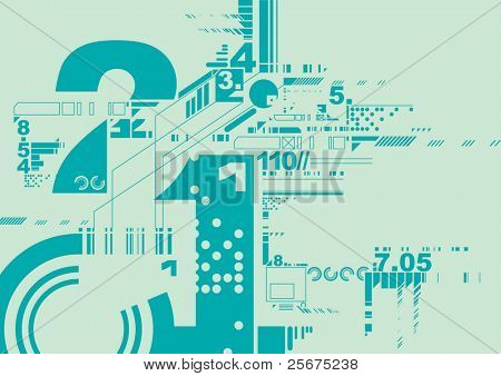 vector of digital background in blue