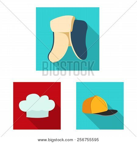 Vector Design Of Headwear And Cap Sign. Collection Of Headwear And Accessory Vector Icon For Stock.