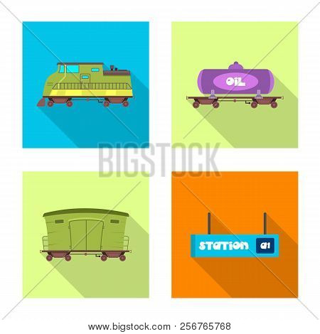 Vector Design Of Train And Station Logo. Collection Of Train And Ticket Stock Vector Illustration.