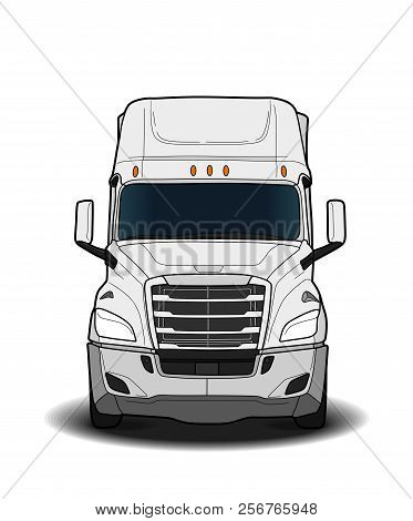 American Trailer Truck Black And White Sketch
