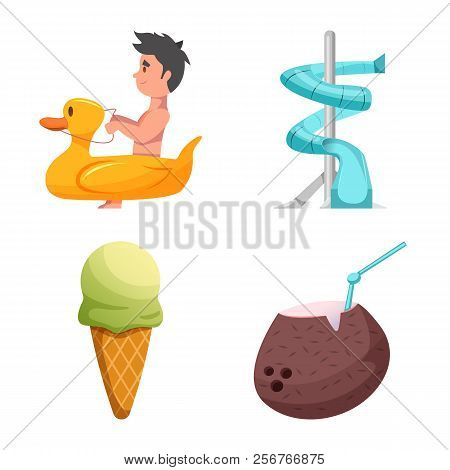Vector Illustration Of Pool And Swimming Sign. Collection Of Pool And Activity Stock Vector Illustra