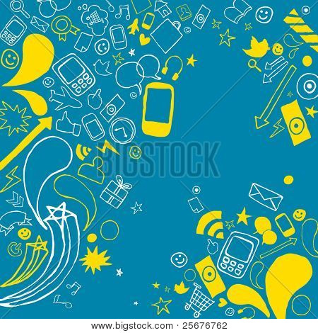Vector telecommunication kuvakkeet ja elementit