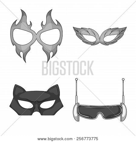 Vector Design Of Hero And Mask Symbol. Set Of Hero And Superhero Stock Vector Illustration.