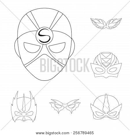 Vector Illustration Of Hero And Mask Icon. Set Of Hero And Superhero Stock Vector Illustration.