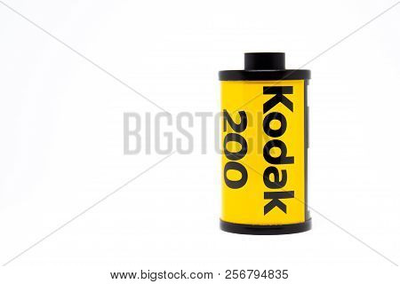 Bangkok-thailand, May 13, 2018 : Photograph Of A Roll Of Kodak Gold 200 Professional 135 Negative Co