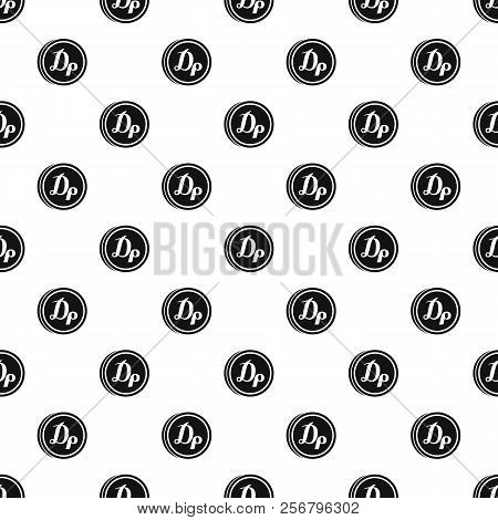 Coin With Drachma Of Greece Sign Pattern. Simple Illustration Of Coin With Drachma Of Greece Sign Pa
