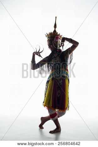 The Lady In Southern Thai Classical Dancing Suit Is Posing Pattern Of Traditional Dancing,by Raise H