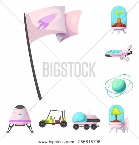 Vector Design Of Mars And Space Sign. Collection Of Mars And Planet Stock Vector Illustration.