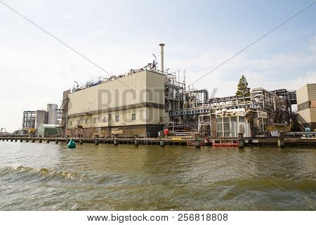 Zaanse Schans, Netherlands, August 19, 2015 - Industrial Area With Containers, Pipes, Tubes And Buil