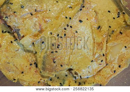Pomfret Fish Pieces On A Plate.