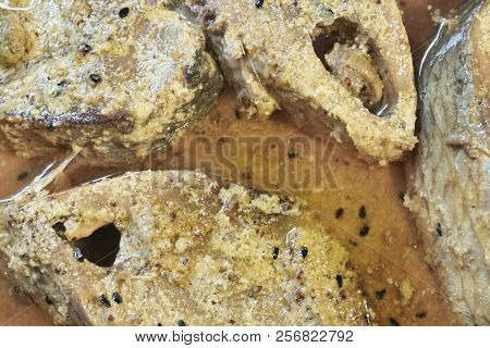Hilsa Fish Pieces On A Plate.