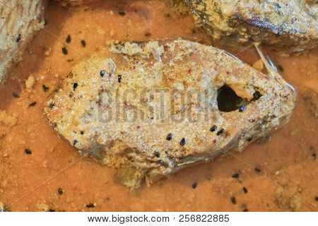 Hilsa Fish Pieces On A Plate.