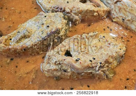 Hilsa Fish Pieces On A Plate.