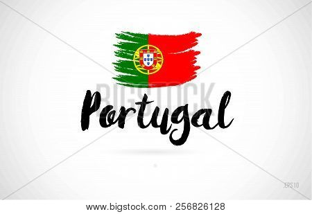 Portugal Country Flag Concept With Grunge Design Suitable For A Logo Icon Design