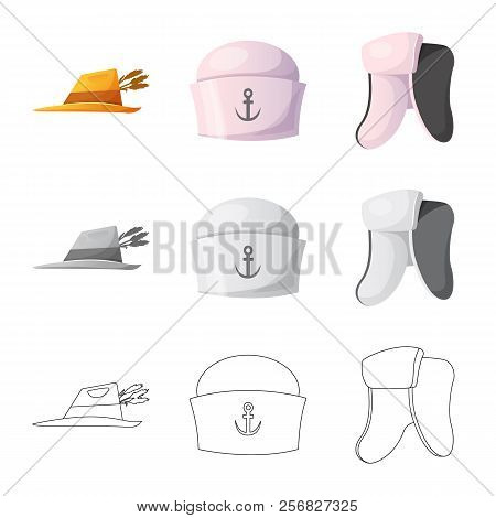 Isolated Object Of Headwear And Cap Logo. Collection Of Headwear And Accessory Stock Vector Illustra