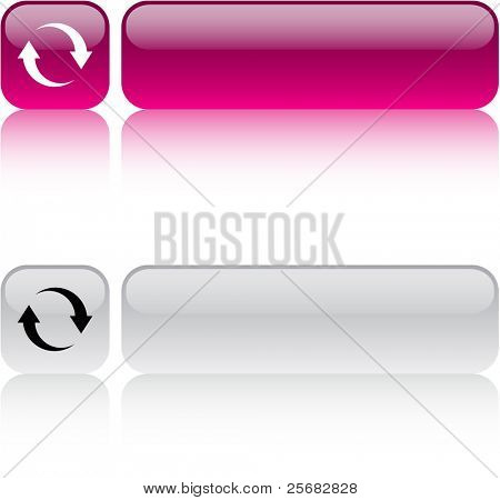 Aktualisieren Sie glänzende viereck Web Button.