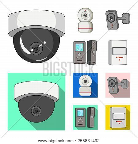 Isolated Object Of Cctv And Camera Logo. Set Of Cctv And System Vector Icon For Stock.