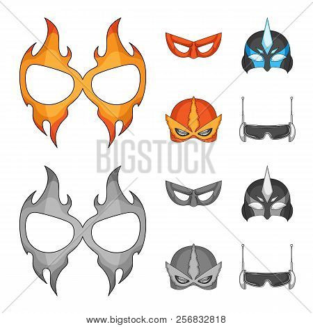 Isolated Object Of Hero And Mask Icon. Collection Of Hero And Superhero Stock Symbol For Web.