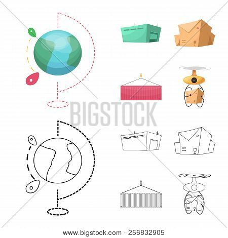 Vector Illustration Of Goods And Cargo Logo. Set Of Goods And Warehouse Vector Icon For Stock.