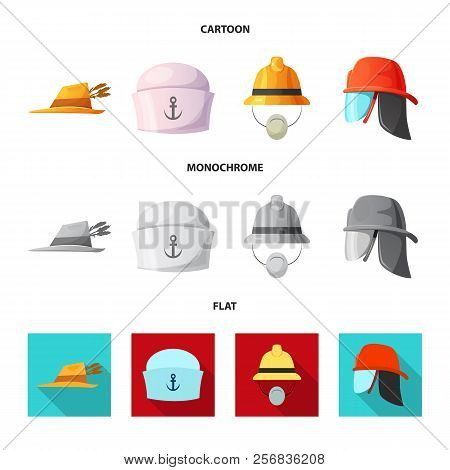 Vector Design Of Headwear And Cap Symbol. Set Of Headwear And Accessory Stock Vector Illustration.