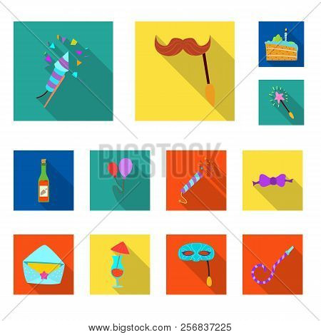 Vector Illustration Of Party And Birthday Sign. Set Of Party And Celebration Stock Vector Illustrati