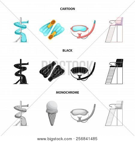 Vector Design Of Pool And Swimming Logo. Collection Of Pool And Activity Stock Symbol For Web.